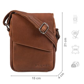 STILORD 'Fridolin' Small Genuine Leather Shoulder Bag Ladies and Men Vintage Leather Bag Elegant Handbags Evening Bag, Colour:sila - brown