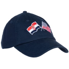 Ann Arbor T-shirt Co. Sombrero de béisbol de perfil bajo con bandera de American Friendship Nations para hombres y mujeres, Azul marino, Talla única