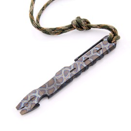 Titanium Pry Bar Crowbar Nail Puller Outdoor Survival With Pocket Clip Large Heavy Duty Lever EDC Multi-Function Tool by Hamans (Roasted blue)