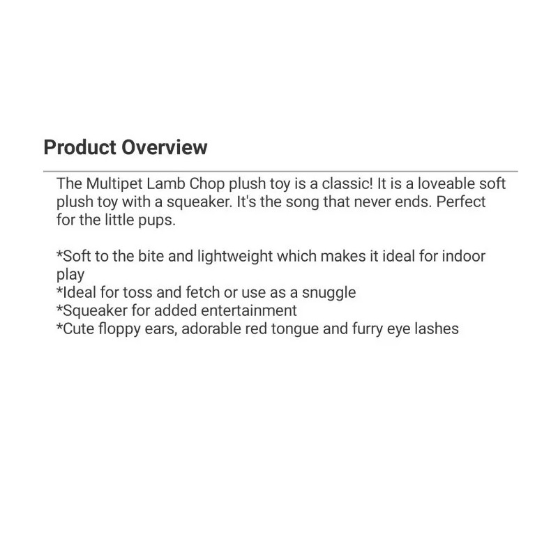 Multipet International Shari Lewis' classic and beloved Lamb Chop. Soft,