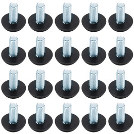 Auvotuis 20 Pcs M8 Adjustable Furniture Levelers Screw On Furniture Glide Leveling Foot Screw in Threaded for Chair, Table, Furniture Legs (M8 x 20mm)