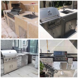 Double Access Door 28W x 24H Inch, BBQ Door Stainless Steel Wall Construction Vertical, Grill Cabinet RV Outdoor Kitchen Cabinet Doors Stainless for BBQ Island, Grilling Station, Outside Cabinet