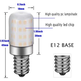 E12 Led Light Bulb 4W Equivalent 40W C7 Replacement Bulbs Clear Type B Candelabra Base Bulbrite Non-Dimmable Daylight White 3000K 5Pack