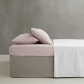 Catherine Lansfield Easy Iron Percale Combed Super King Fitted Sheet Blush Pink