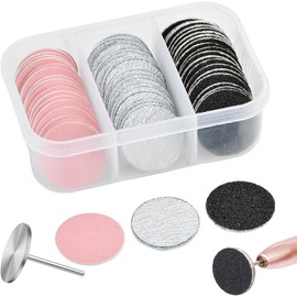 60 Discos de Lija para Taladro de U?as, 80/120/240# Grit Broca Metal Discos de papel de aluminio, duraderos, Fácil de colocar. Para taladro uñas, callos pies en hogar.