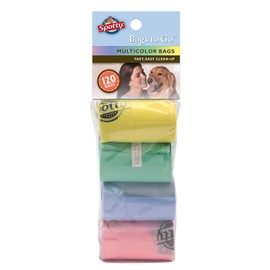 Spotty Leak-Proof, Easy Tear Off Refill Rolls, Disposable Pet Dog Poop Bags to Go for Waste Pickup, Multicolor, 120 ct