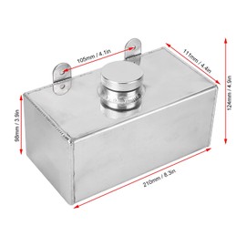 2L Windscreen Washer Bottle, Universal Intercooler Spray Tank TIG Welded Polished Aluminium Washer Fluid Reservoir for Car Windshield Cleaning