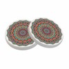 oFloral Ethnic Flower Coasters for Drinks Rustic Mandala Symmetry Cups