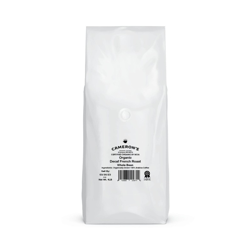 Cameron's Coffee Roasted Whole Bean Coffee, Organic Decaf French Roast,