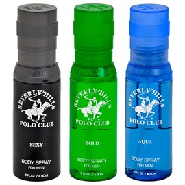 Beverly Hills Polo Club Men's Body Spray Collection Gift Set Featuring Luxury Designer Cologne Scents for Long Lasting Freshness BHPC 3 oz 3 Count (Green)