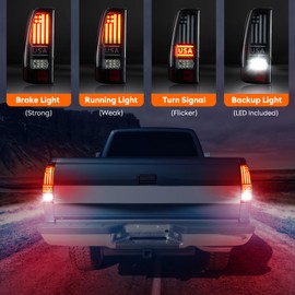 Tresound LED Tail Light for Chevy Silverado 1500 2500 1999-2002, Silverado 1500 2500 HD 2001-2002, GMC Sierra 1500 2500 1999-2003, Sierra 1500 2500 HD 2001-2003, Only fit Fleetside bedtype