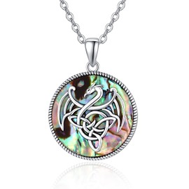 Dragon Necklace 925 Sterling Sliver Ablone Animal Necklace Dragon Gifts Birthday Christmas Gifts Women Men