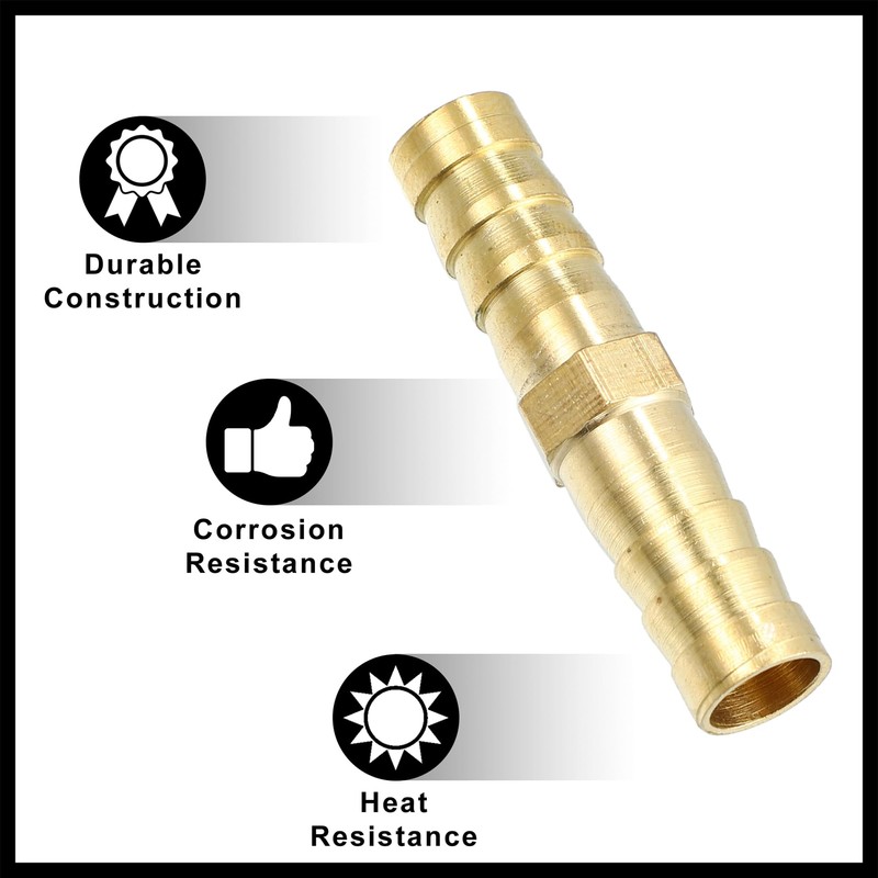 Hihaha 1 Set 8mm Copper Hose Barb Fitting Connector with