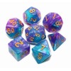 CREEBUY DND Dice Set Lake Blue & Purple Polyhedral RPG