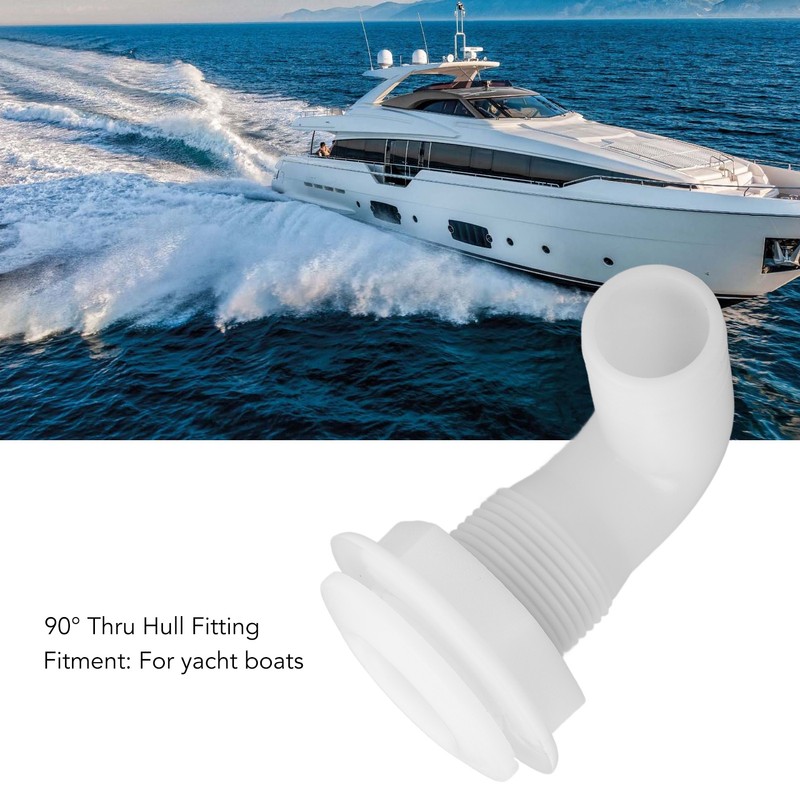 Marine Thru Hull Connector Leakproof Ergonomic Reliable Rugged 90° Thru