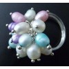 Sterling Fresh Water Pearl Cluster Ring, Pastel Multi Color Pearl
