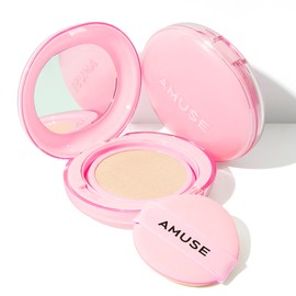 Amuse Dew Power Vegan Cushion original + 2 refills, 1.5 natural, 15g / 어뮤즈 듀 파워 비건 쿠션 본품+리필x2개, 1.5 내추럴, 15g