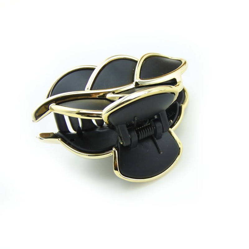 Meilliwish Leaf Cute Girl's Hair Grip Clip (D08) (Black)