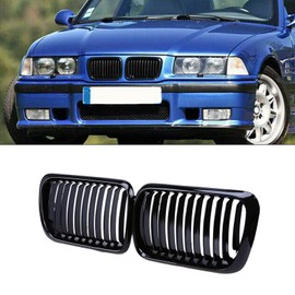 MIC Glossy Black E36 Grill,Front Kidney Grill Grilles Compatible with 3 Series E36 4DR/2DR & M3 LCI 1997-1999