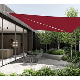 Windscreen4less 12'x12'x12' Waterproof Sun Shade Sail Triangle Shade Canopy Cover UV Block with Hardware Kit for Backyard Patio Deck Balcony Pergola Garden Outdoor (Red)