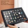 Pin Display Case Dustproof Transparent Glass Lid Badge Storage Box
