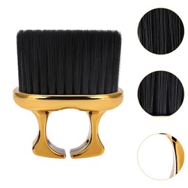 Eigell Hair Brush Neck Duster Soft Barber Brushes Ring Design Comfortable Men's Beard Brushes Hair Styling Tool for Salon Adults, Gold