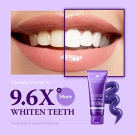 HIMALAYA PINKSALT Purple Whitening Toothpaste - Teeth Whitening, Deep Stain Remover, Helps Remove Tea and Wine Stains, Plaque Remover for Teeth, Tone Up with Fluoride - Vanilla Mint, 3.5 oz (3 Packs)
