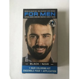 Color For Him Mens Facial Hair Dye Black Mustache Beard Brush In