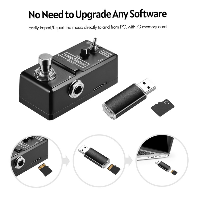 ammoon Loop Station Mini Guitar Looper Effect Pedal 10 Minutes