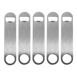 WineOp 5 Packs Speed Beer Bottle Opener for Bartenders Party Stainless Steel (5 Silver)