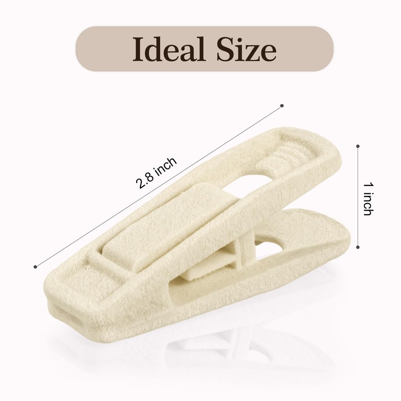 24 Pack Velvet Hanger Clips for Velvet Hangers, Beige