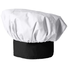 Uncommon Threads mens Unisex Poplin Chefs Hat, White/Black, One Size US