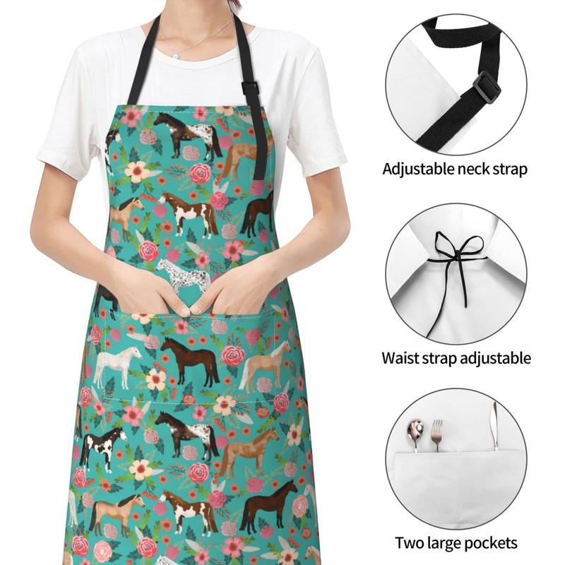WELBB Aprons With Pockets for Men Women Kitchen Apron Cooking