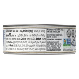 Blue Harbor Fish Co. Wild Pink Salmon in Water No Salt Added - 5 oz Can (Pack of 12)