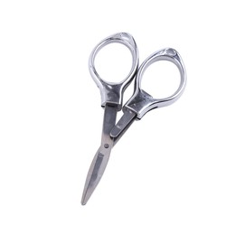 Mini Folding Scissors Stainless Steel Cutter with Keyring Hole Glassess Shaped Scissors for Travel/ School/Office/Crafts/Home/Camping/ Manual Working(sliver)