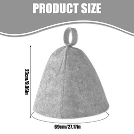 lasuroa 2pcs Sauna Hats, Felted Sauna Hat Banya Sauna Cap Steam Russian Sauna Cap Felt Sauna Hat Set Steam Bath Shower Sauna Accessories Universal for Women Men (Grey)