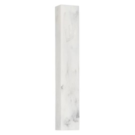 A&S Mezuzot Modern Concrete Mezuzah Case with Scroll, Easy Peel and Stick Mezuza (Marble, 6 Inches)