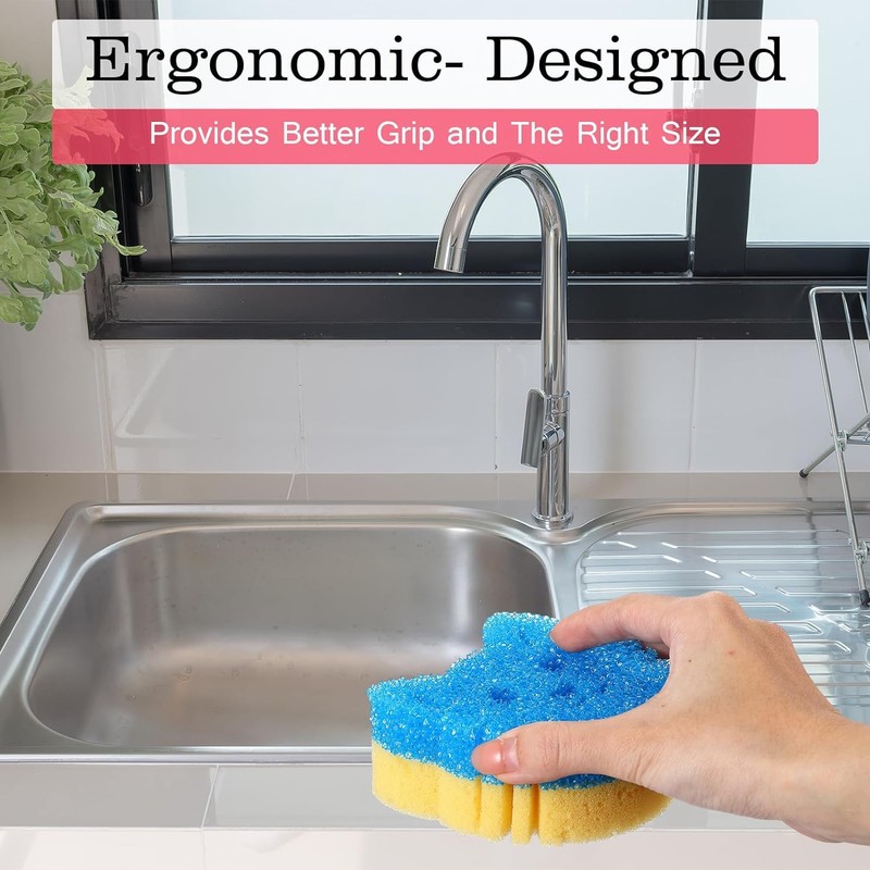 cyclingcolors 2 x Cleaning Sponges for the Kitchen Dish Sponge