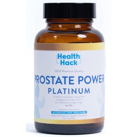 Health Hack Prostate Power Platinum  Frmula Superior Potente para Salud Prstata  Avanzada Ciruelo Africano, T Verde, Curcuma, Licopeno, Zinc,...      