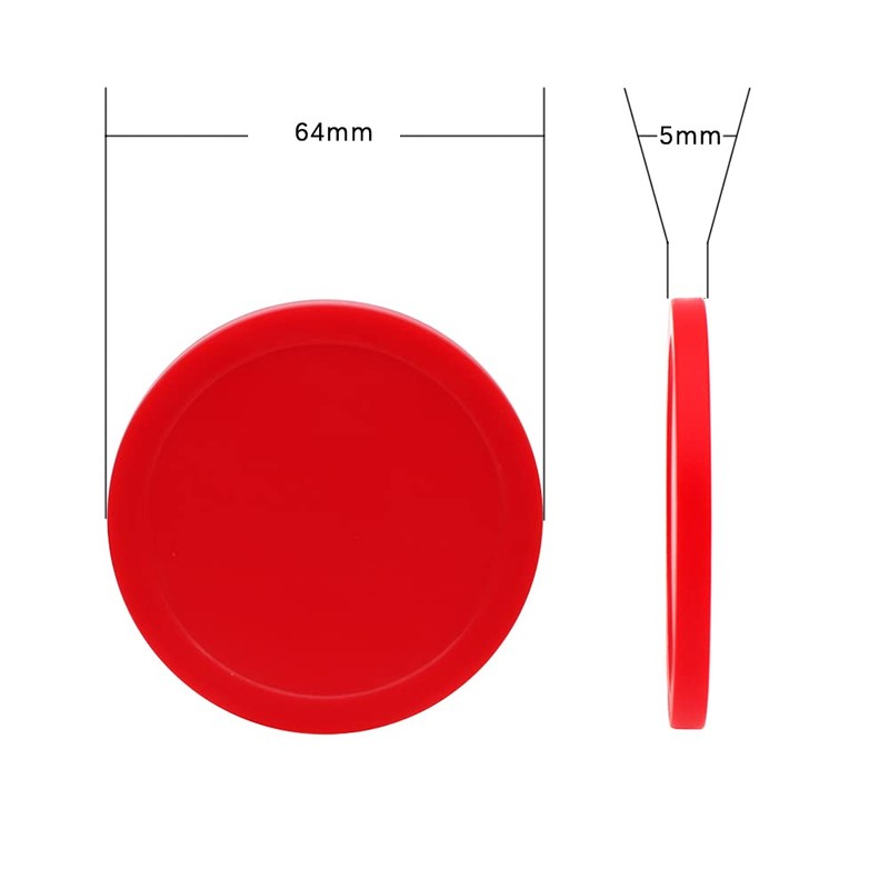 BERYLER 5 Pack Air Hockey Red Replacement, 2.5" in Diameter,