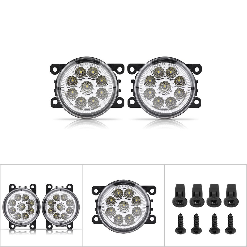 9 LED Car Round Front Fog Lamp DRL Daytime Running