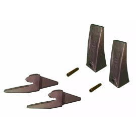 Mini Excavator Bucket Teeth, 2 Bottom Leg weld-on shanks, pins, teeth - X156L