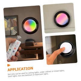 Operitacx 6 Stück Lichtwechsel -pat -licht Regal-led-leuchten Led-puck-lichter Mit Fernbedienung Led-regalbeleuchtung Mini -lichter Mit Fernbedienung Pucklichter Schwarz