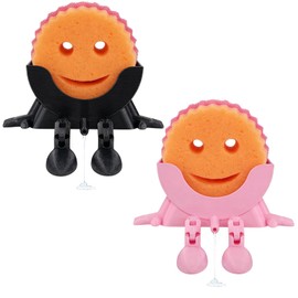 PLLCJB 2Pack Cute Hanging Sponge Holder with Drainage, 3D Printed Sponge Holder, Funny Sponge Stand for Kitchen Sink, Keeps Your Sponge Dry & Smiling, No Sponge