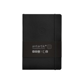 Antartik Notebook with elastic band, soft cover, A5 sheets, squared, black, 80 sheets, 80 g, FSC.