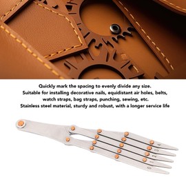 Expanding Sewing Gauge, Equal Distance Leather Belt Quick Mark, Equidistant Measuring Marking Drapery Guide Ruler, Equally Spacing Isometric Divider Ruler Tool (5 Teeth Without
