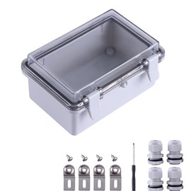 BEVDICNC Junction Box, IP67 Waterproof Junction Box, Hinged Shell Outdoor Universal Project Boxes for Electronics,DIY ABS Plastic Empty Enclosure 5.9 x 3.9 x 2.8 inch(Transparent Cap)