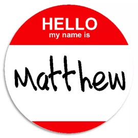 Kiwi Gifts Hello My Name Is Matthew - 3 Pack Circle Stickers 3 Inch - Custom Nametag