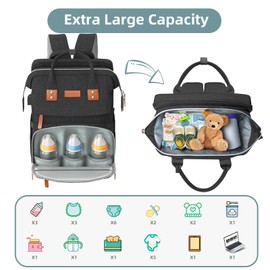 ISMGN Diaper Bag Backpack with Changing Station, Large Diaper Bag, Baby Bag, Multifunctional Diaper Bag, Upgrade Gray