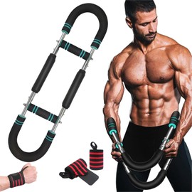 Saker Twister Arm Trainer, 40-100lb Adjustable Chest Workout Equipment, Portable Power Twister Bar, Detachable Power Twist Arm Exerciser, Muscular Strength Enhancer
